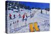 Two deckchairs, Val Gardena,Italy,2108-Andrew Macara-Stretched Canvas