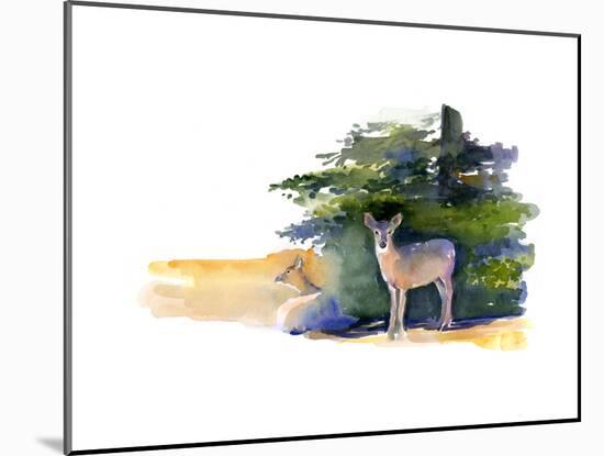Two Deer, 2014-John Keeling-Mounted Giclee Print