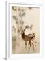 Two Deer, Pine and Moon-Koson Ohara-Framed Giclee Print