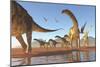 Two Deinocheirus Move Along with a Herd of Argentinosaurus-null-Mounted Premium Giclee Print