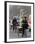 Two Delivery Riders Carry a Dentists Drill and Chair Along a Beijing Street January 4-null-Framed Photographic Print