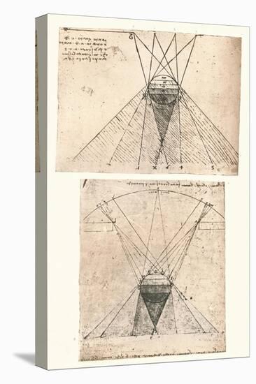 Two diagrams illustrating the theory of light and shade, c1472-c1519 (1883)-Leonardo Da Vinci-Stretched Canvas