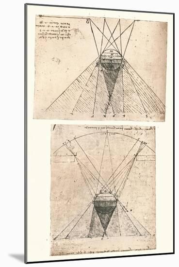 Two diagrams illustrating the theory of light and shade, c1472-c1519 (1883)-Leonardo Da Vinci-Mounted Giclee Print