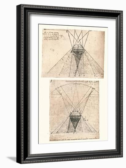 Two diagrams illustrating the theory of light and shade, c1472-c1519 (1883)-Leonardo Da Vinci-Framed Giclee Print