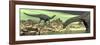 Two Dicraeosaurus Dinosaurs in a Desert Landscape-null-Framed Art Print