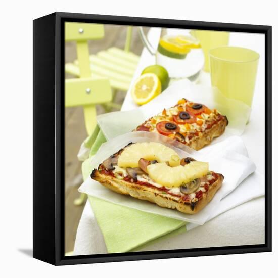 Two Different Focaccia Pizzas-Dave King-Framed Stretched Canvas