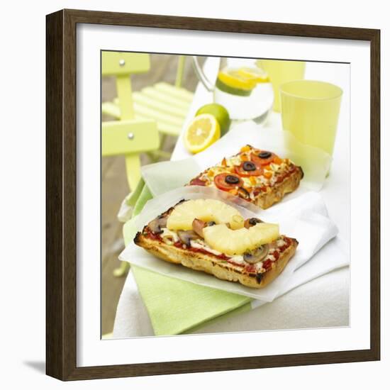 Two Different Focaccia Pizzas-Dave King-Framed Photographic Print