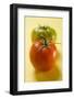 Two Different Tomatoes on Yellow Background-Foodcollection-Framed Photographic Print