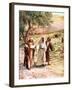 Two disciples walk with Jesus - Bible-William Brassey Hole-Framed Giclee Print