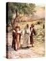 Two disciples walk with Jesus - Bible-William Brassey Hole-Stretched Canvas