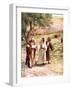 Two disciples walk with Jesus - Bible-William Brassey Hole-Framed Giclee Print