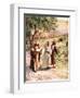 Two disciples walk with Jesus - Bible-William Brassey Hole-Framed Premium Giclee Print