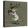 Two Dogs Fighting Outside Tabitha's House-Cecil Aldin-Stretched Canvas