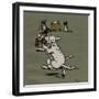 Two Dogs Fighting Outside Tabitha's House-Cecil Aldin-Framed Art Print