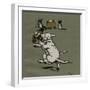 Two Dogs Fighting Outside Tabitha's House-Cecil Aldin-Framed Art Print