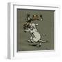 Two Dogs Fighting Outside Tabitha's House-Cecil Aldin-Framed Art Print