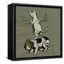 Two Dogs Not Invited to Tabitha's for Tea-Cecil Aldin-Framed Stretched Canvas