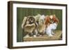 Two Dogs on a Basket-null-Framed Art Print