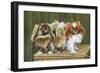 Two Dogs on a Basket-null-Framed Art Print