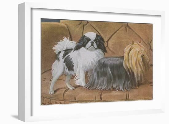 Two Dogs on a Sofa-null-Framed Art Print