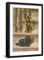 Two Dogs on a Staircase-null-Framed Art Print