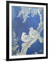Two Doves on a Bough, from 10 Panel Screen, 19th Century, Choson Period, Coloured Silk, Korea-Han-Ch'ol Yi-Framed Giclee Print