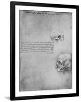 'Two Drawings of the Bony Structure of the Head', c1480 (1945)-Leonardo Da Vinci-Framed Giclee Print