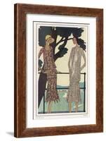 Two Dress Designs by Molyneux Both with Gored Flaring Skirts Belts and Matching Sac Jackets-Leon Benigni-Framed Art Print