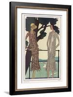 Two Dress Designs by Molyneux Both with Gored Flaring Skirts Belts and Matching Sac Jackets-Leon Benigni-Framed Art Print