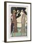 Two Dress Designs by Molyneux Both with Gored Flaring Skirts Belts and Matching Sac Jackets-Leon Benigni-Framed Art Print