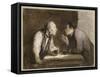 Two Drinkers, C.1857-69-Honore Daumier-Framed Stretched Canvas