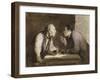 Two Drinkers, circa 1857-69-Honore Daumier-Framed Giclee Print