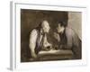 Two Drinkers, circa 1857-69-Honore Daumier-Framed Giclee Print