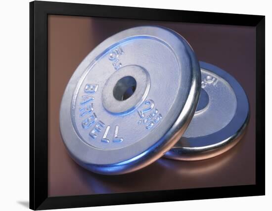 Two Dumbbell Weights for a Workout-null-Framed Photographic Print