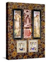 Two E. Smith Tiles with a Medieval Maiden, 20th Century-Joseph Werner-Stretched Canvas