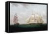 Two East Indiamen Off a Coast, Thomas Whitcombe, C1850-Thomas Whitcombe-Framed Stretched Canvas