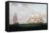 Two East Indiamen Off a Coast, Thomas Whitcombe, C1850-Thomas Whitcombe-Framed Stretched Canvas