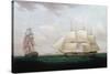 Two East Indiamen Off a Coast, Thomas Whitcombe, C1850-Thomas Whitcombe-Stretched Canvas