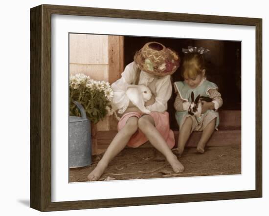 Two Easter Bunnies-Betsy Cameron-Framed Art Print