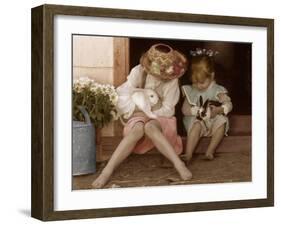 Two Easter Bunnies-Betsy Cameron-Framed Art Print