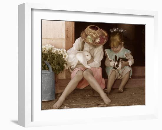 Two Easter Bunnies-Betsy Cameron-Framed Art Print