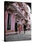 Two Eastern Airlines Stewardesses Talking to Native Girl on Street-null-Stretched Canvas