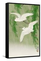 Two Egrets and Willow Tree-Koson Ohara-Framed Stretched Canvas