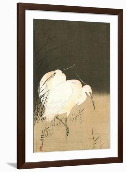 Two Egrets at Night-Koson Ohara-Framed Giclee Print