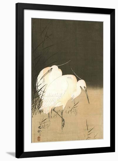 Two Egrets at Night-Koson Ohara-Framed Giclee Print