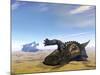 Two Einiosaurus Dinosaurs Dead in the Desert Because of Lack of Water-Stocktrek Images-Mounted Art Print