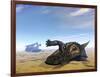 Two Einiosaurus Dinosaurs Dead in the Desert Because of Lack of Water-Stocktrek Images-Framed Art Print