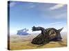 Two Einiosaurus Dinosaurs Dead in the Desert Because of Lack of Water-Stocktrek Images-Stretched Canvas