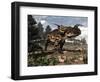 Two Einiosaurus Dinosaurs Walking in the Desert-Stocktrek Images-Framed Art Print