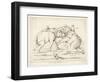 Two Elephants Fighting with Men on Their Backs-Lemaitre-Framed Art Print